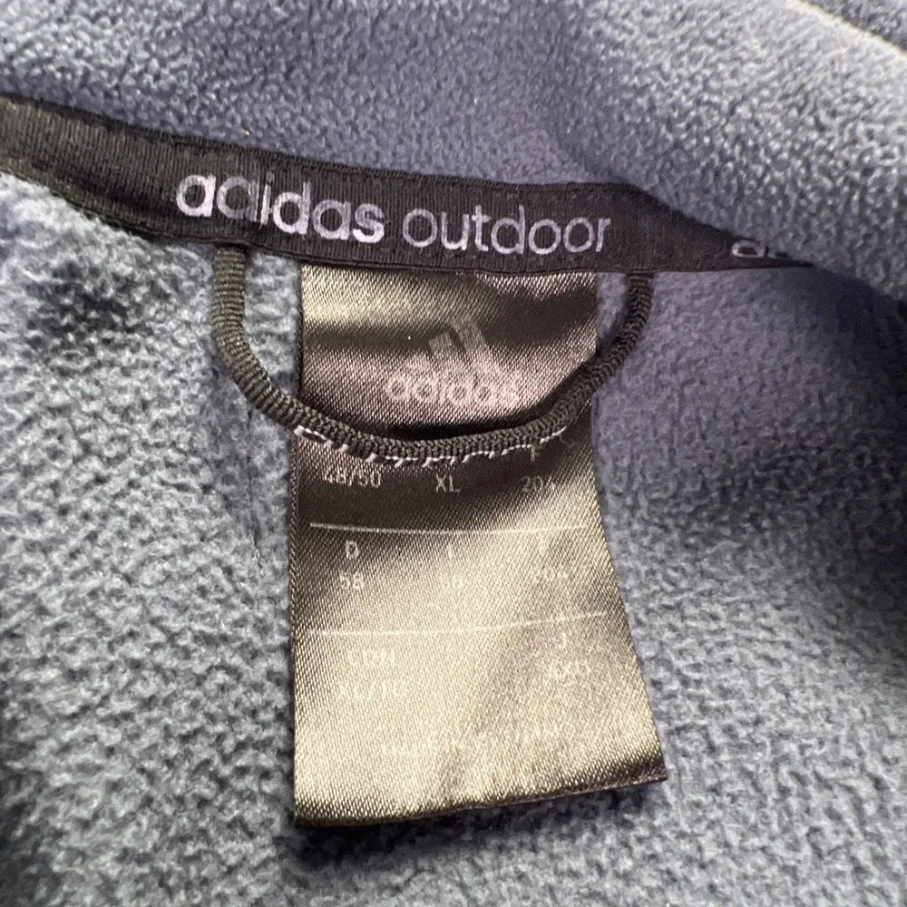 Adidas Outdoor Men's‎ XL (48-50) Fleece Pullover Jacket 1/4 Zip Gray Zip Pocket
